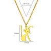 Cartoon Jewelry Kitten Pendant Stainless Steel Necklace With Letter Pattern And Electroplating Treatment