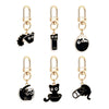 Cartoon Keychain Alloy Stainless Steel Cute Naughty Cat Oil Dripping Electroplated Pendant