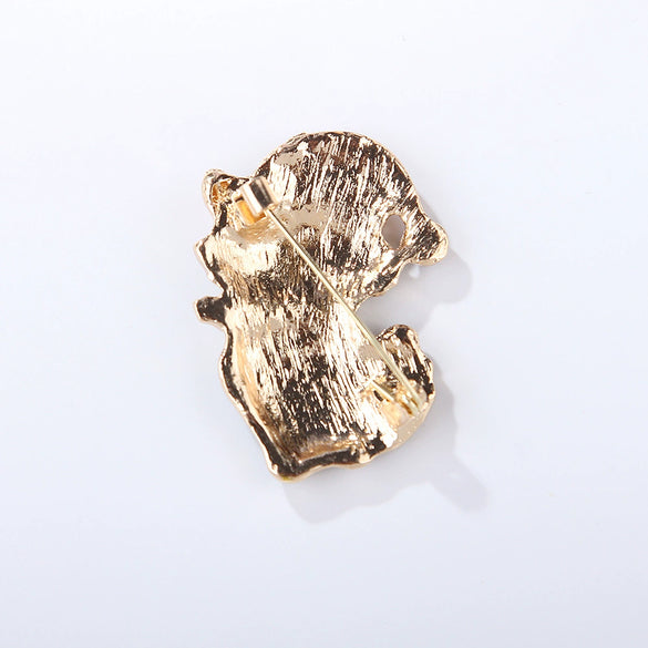 Cartoon Kitten Alloy Brooch Pin With Diamond Detail Cute Christmas Fashion Accessory For Unisex Wear And Versatile Decoration