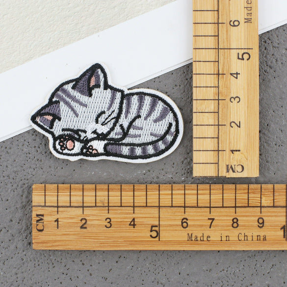 Cartoon Kitten Computerembroidered Ironon Patches Polyester Fabric Clothing Decorative Appliques