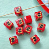 Cartoon Printed Gloves Beads Diy Handmade Bracelet Necklace Beaded Mobile Phone Chain Plastic Resin Material Block Shape