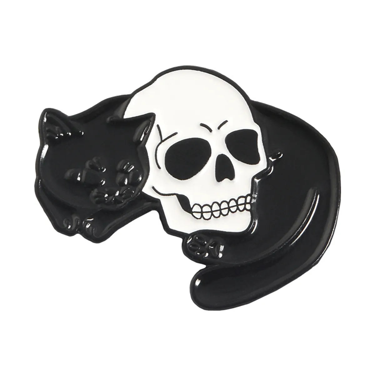 Cartoon Punk Retro Brooch Mysterious Witch'S Cat Alloy Brooch