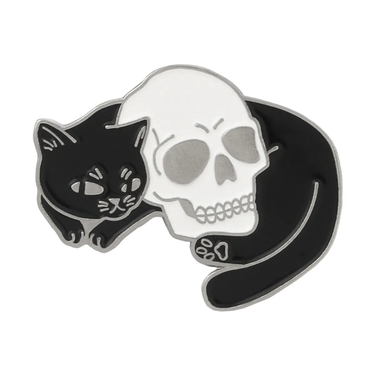 Cartoon Punk Retro Brooch Mysterious Witch'S Cat Alloy Brooch