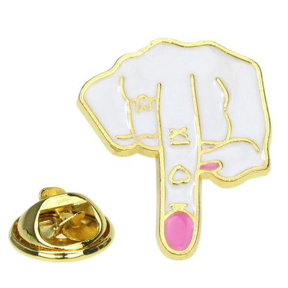 Cartoon Rock Contempt Gesture Brooch Clothing Creative Dripping Brooch