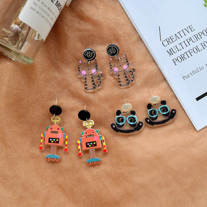 Cartoon Style Animal Arylic Drop Earrings