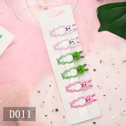 Cartoon Style Animal Christmas Tree Fruit Metal Stoving Varnish Hair Clip 1 Set