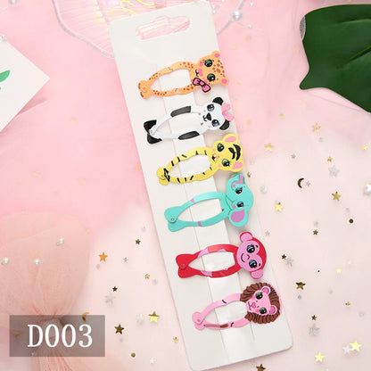 Cartoon Style Animal Christmas Tree Fruit Metal Stoving Varnish Hair Clip 1 Set