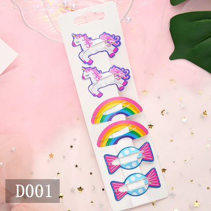 Cartoon Style Animal Christmas Tree Fruit Metal Stoving Varnish Hair Clip 1 Set