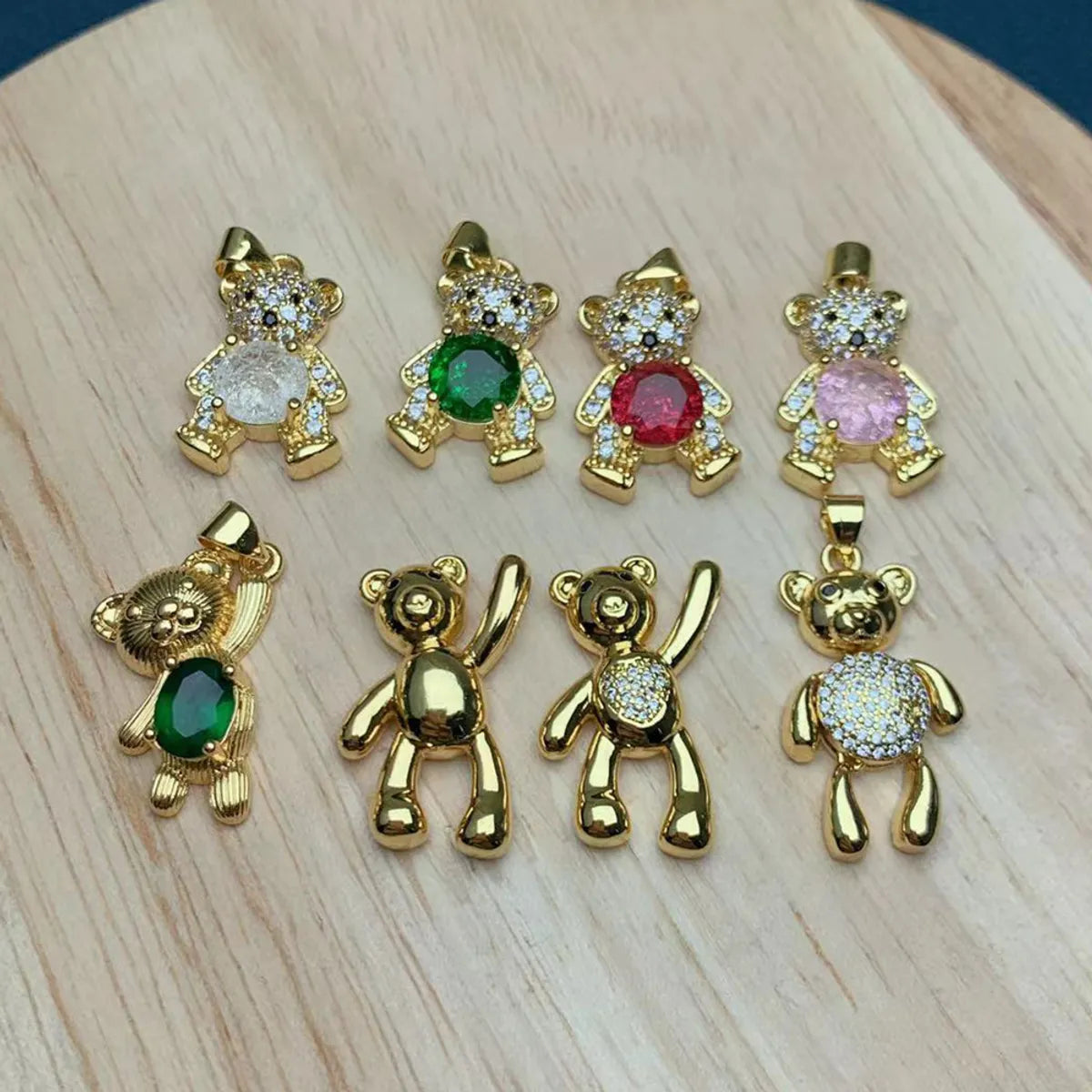 Cartoon Style Animal Copper Plating Inlay Rhinestones Charms