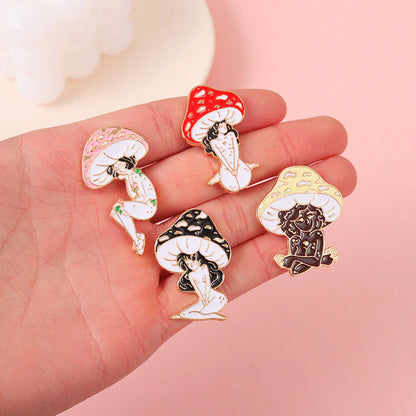 Cartoon Style Animal Insect Mushroom Alloy Stoving Varnish Plating Unisex Brooches