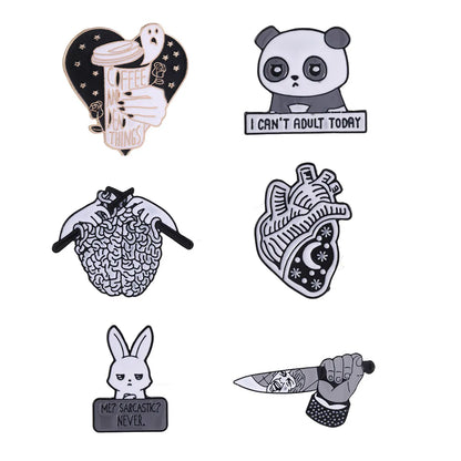 Cartoon Style Animal Letter Alloy Stoving Varnish Unisex Brooches