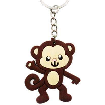 Cartoon Style Animal PVC Unisex Bag Pendant Keychain