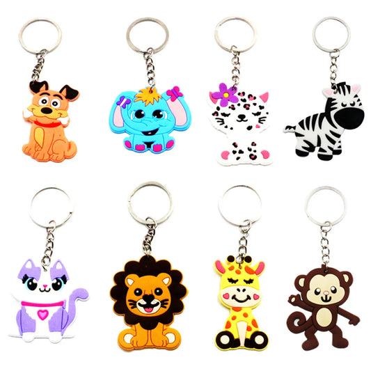 Cartoon Style Animal PVC Unisex Bag Pendant Keychain