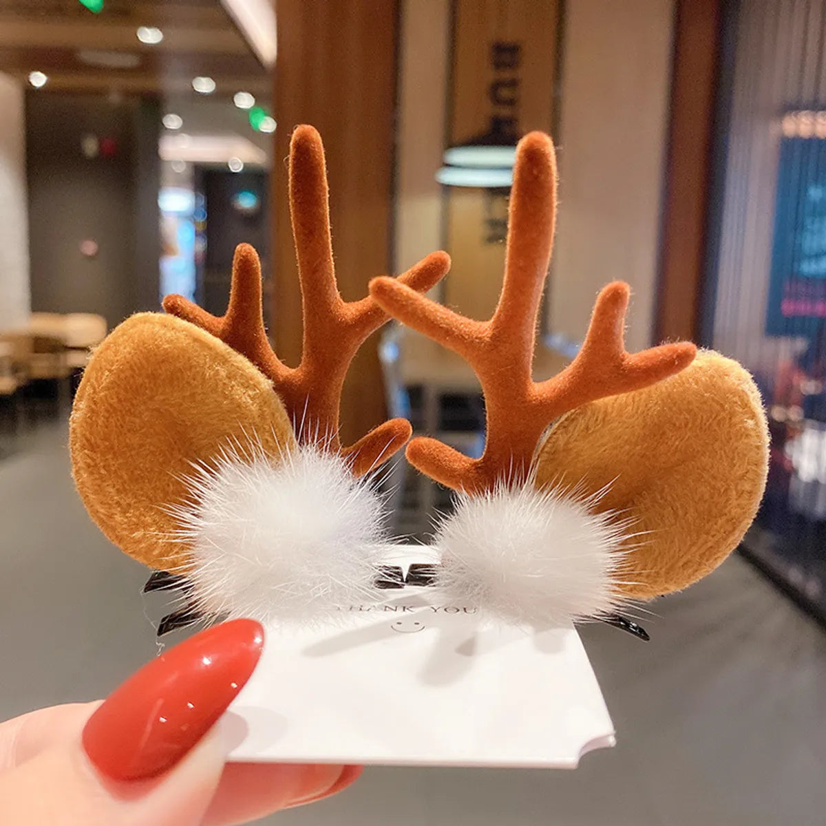 Cartoon Style Antlers Plastic Sequins Hair Clip 1 Pair