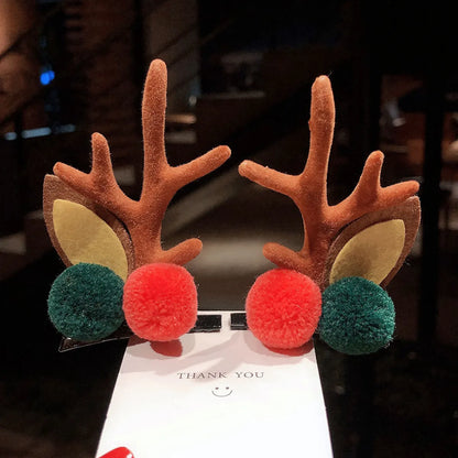 Cartoon Style Antlers Plastic Sequins Hair Clip 1 Pair