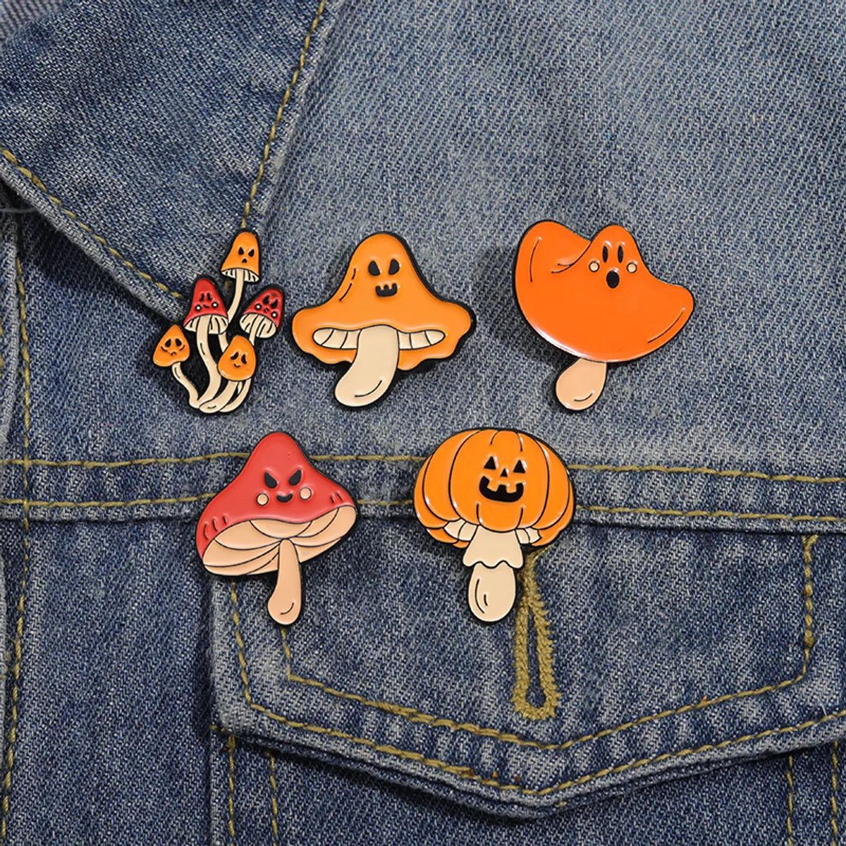 Cartoon Style Basic Cartoon Character Mushroom Alloy Stoving Varnish Unisex Brooches