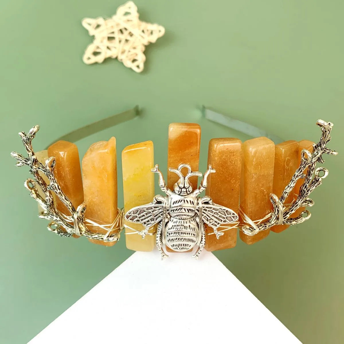 Cartoon Style Bee Crystal Patchwork Hair Band