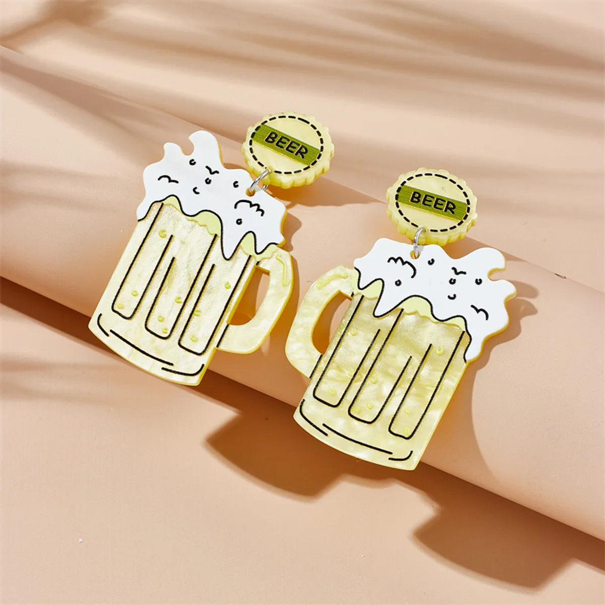 Cartoon Style Beer Arylic Women's Drop Earrings