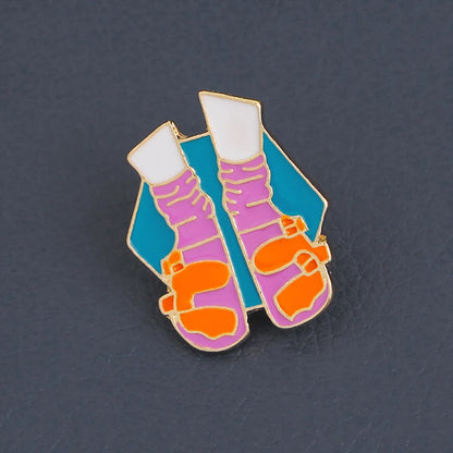 Cartoon Style Bicycle Sock Ing Bottle Alloy Enamel Unisex Brooches