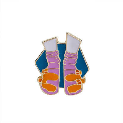 Cartoon Style Bicycle Sock Ing Bottle Alloy Enamel Unisex Brooches