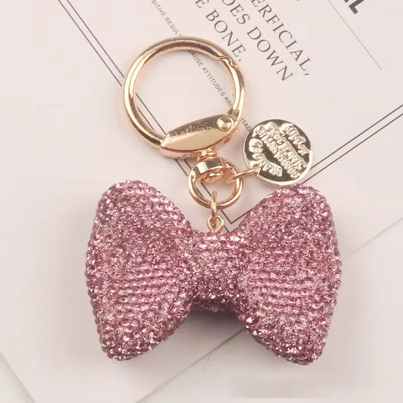 Cartoon Style Bow Knot Alloy Inlay Zircon Women'S Keychain