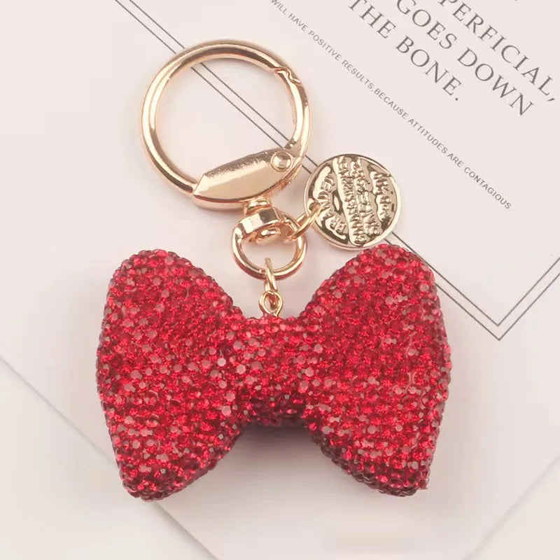 Cartoon Style Bow Knot Alloy Inlay Zircon Women'S Keychain