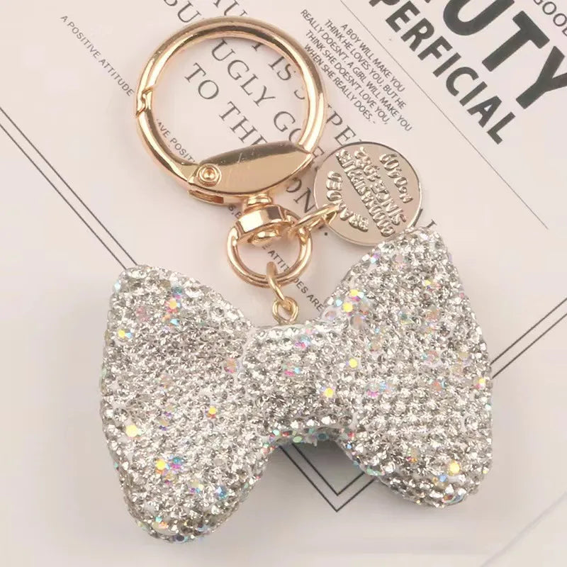 Cartoon Style Bow Knot Alloy Inlay Zircon Women'S Keychain