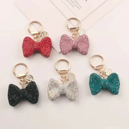 Cartoon Style Bow Knot Alloy Inlay Zircon Women'S Keychain