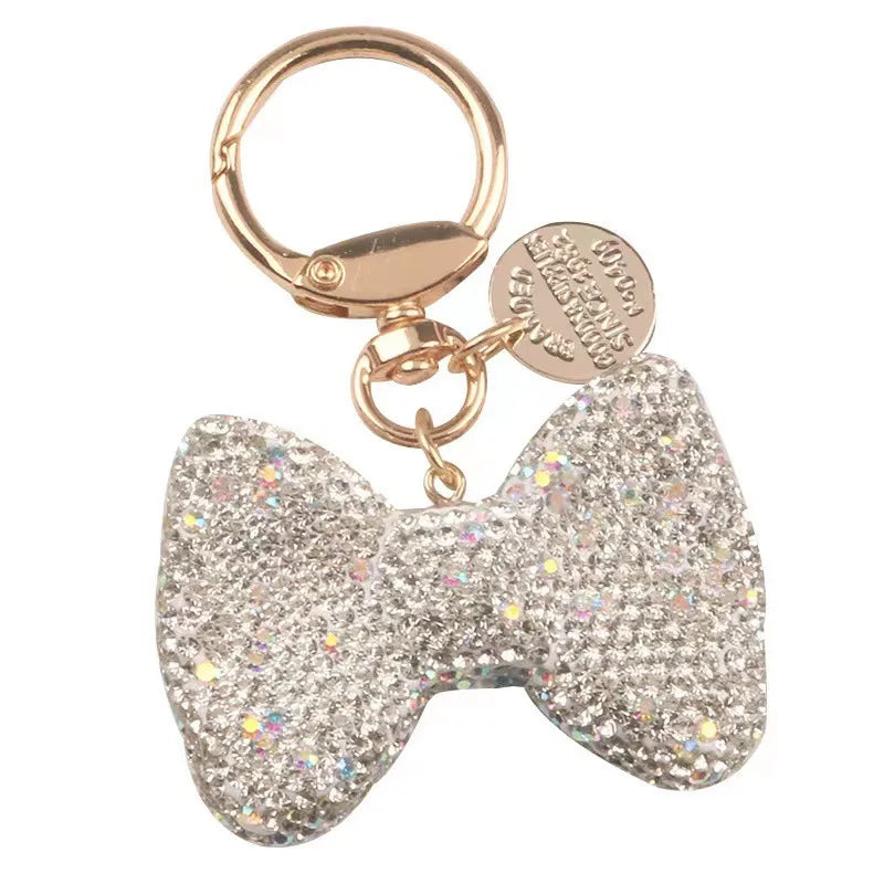 Cartoon Style Bow Knot Alloy Inlay Zircon Women'S Keychain