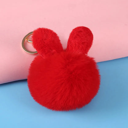 Cartoon Style Bunny Ears Alloy Plush Plating Bag Pendant Keychain