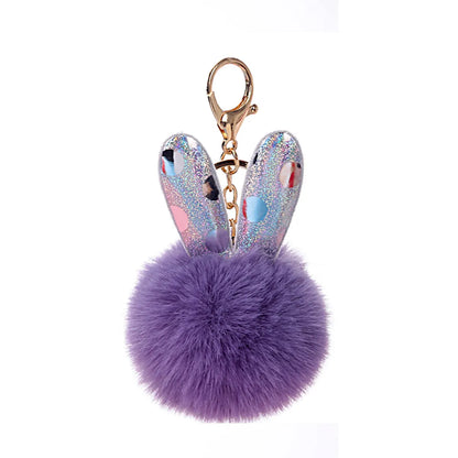 Cartoon Style Bunny Ears Alloy Plush Plating Bag Pendant Keychain