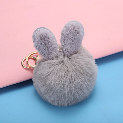 Cartoon Style Bunny Ears Alloy Plush Plating Bag Pendant Keychain