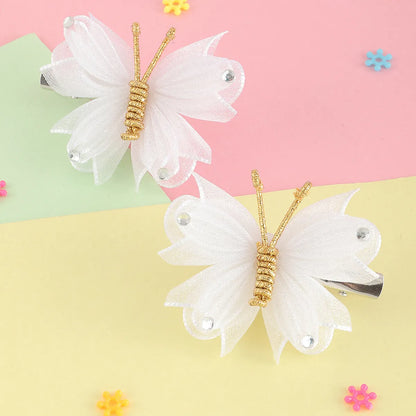 Kid'S Cartoon Style Butterfly Cloth Knitting Hair Clip