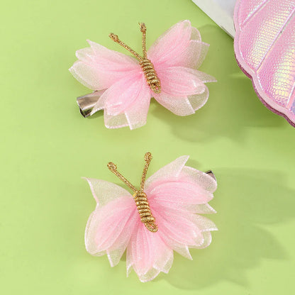 Kid'S Cartoon Style Butterfly Cloth Knitting Hair Clip