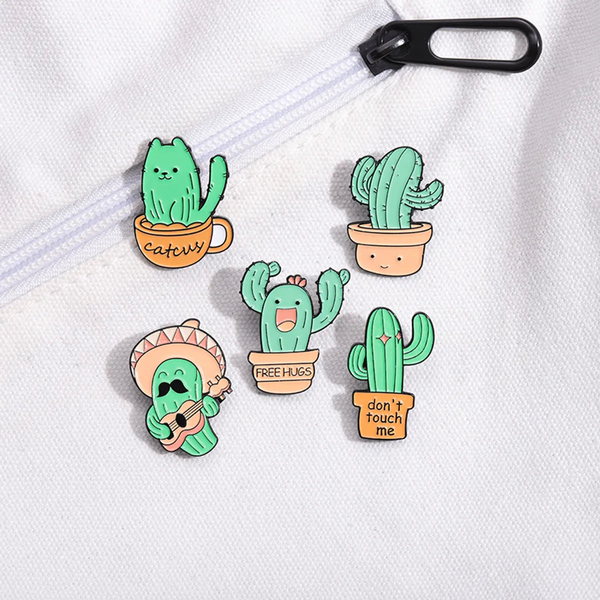 Cartoon Style Cactus Alloy Stamping Stoving Varnish Plating Unisex Brooches