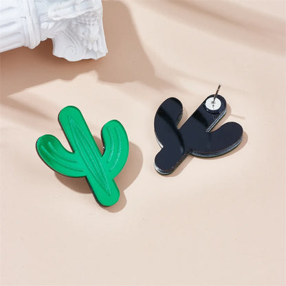 Cartoon Style Cactus Arylic Women's Ear Studs