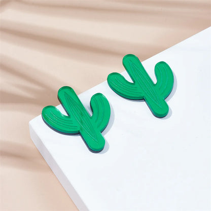 Cartoon Style Cactus Arylic Women's Ear Studs