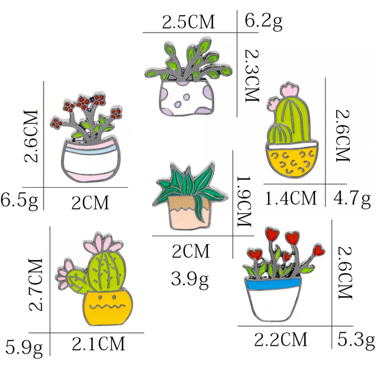 Cartoon Style Cactus Flower Alloy Enamel Women'S Brooches