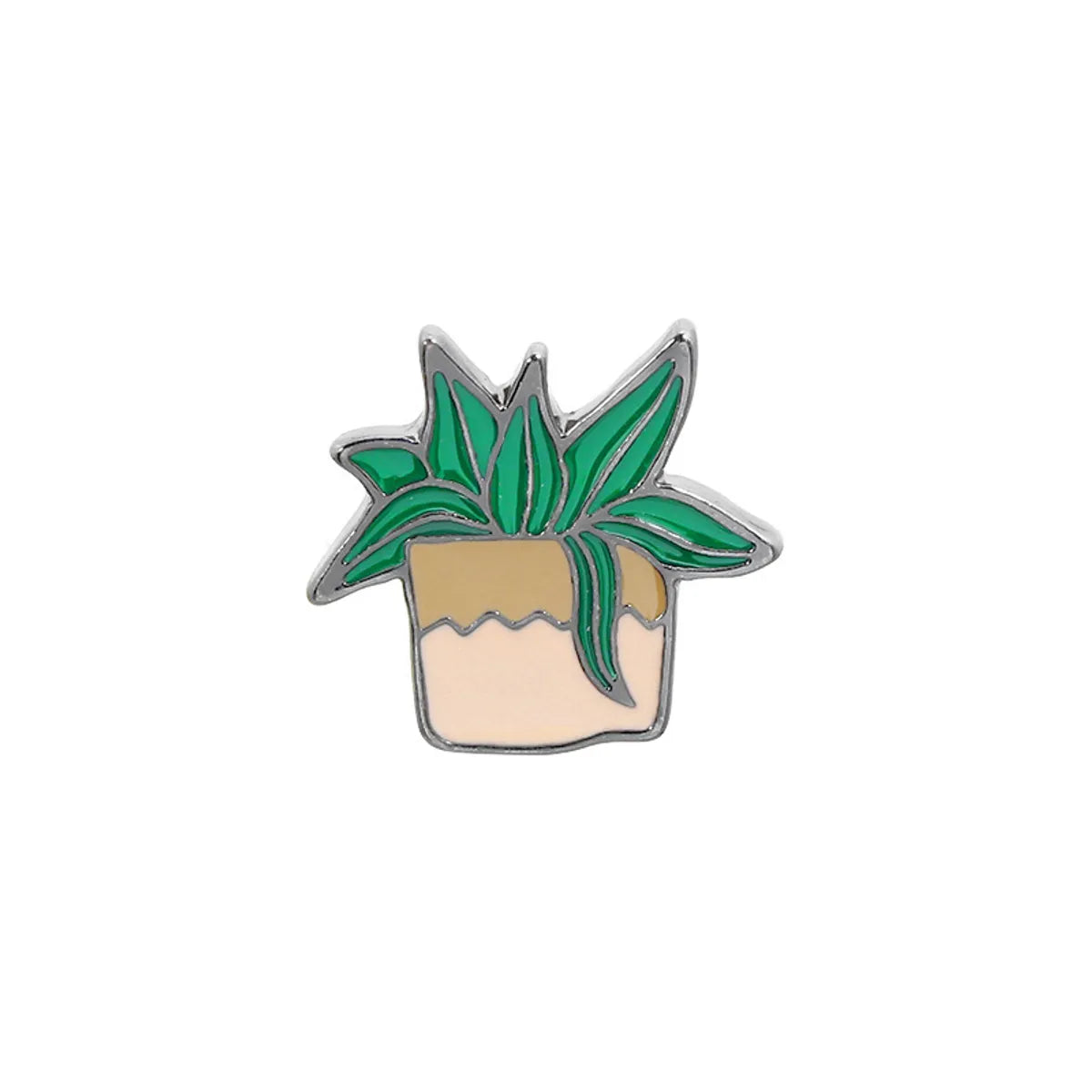 Cartoon Style Cactus Flower Alloy Enamel Women'S Brooches