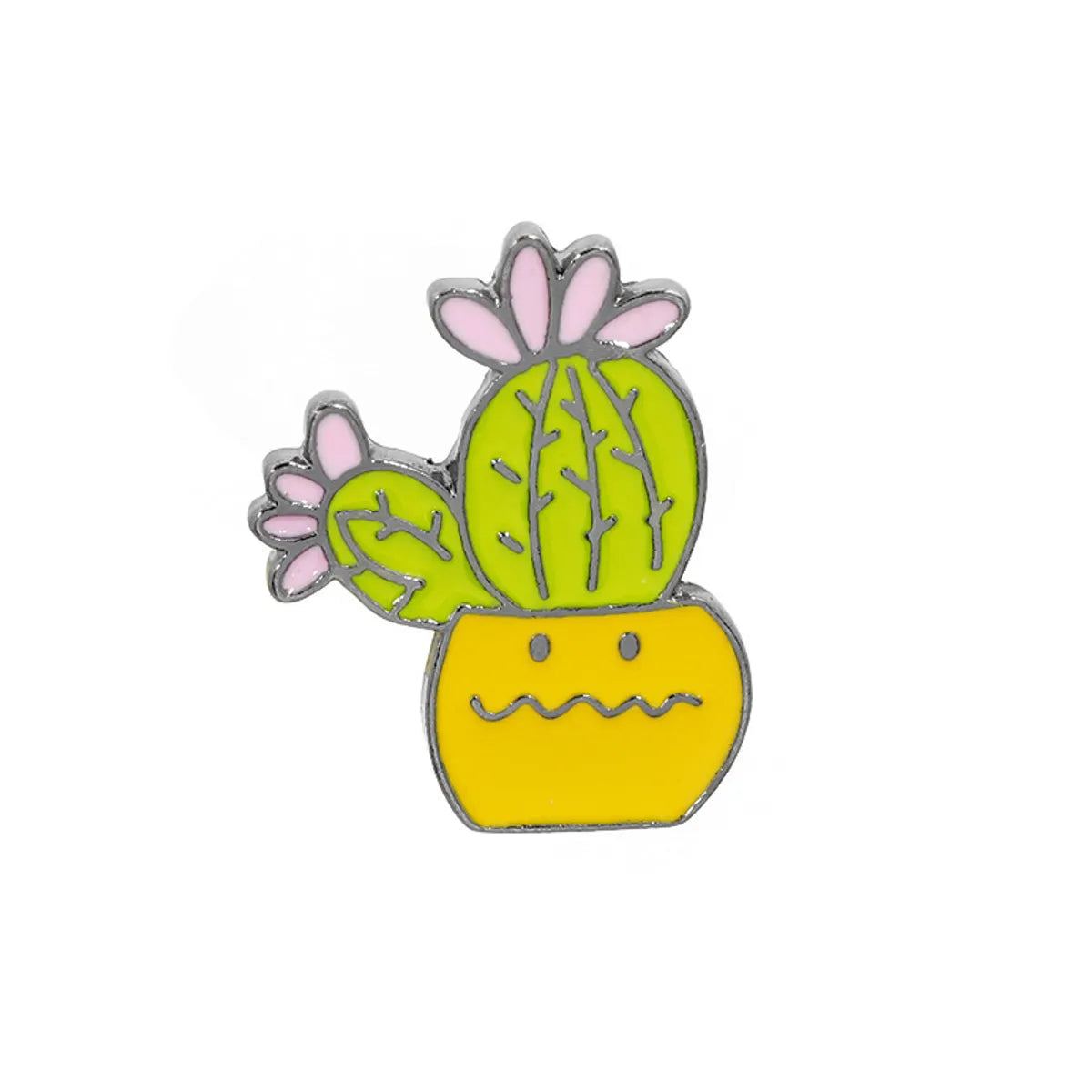 Cartoon Style Cactus Flower Alloy Enamel Women'S Brooches