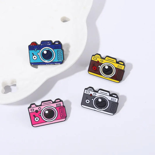 Cartoon Style Camera Alloy Stoving Varnish Brooches