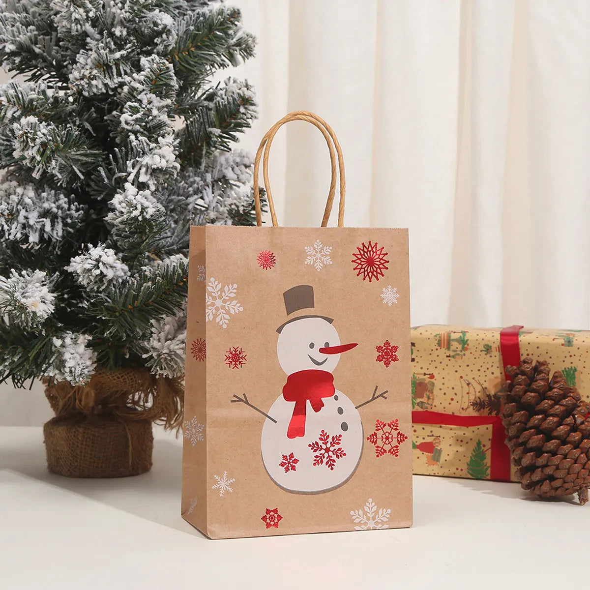 Cartoon Style Cartoon Brown Paper Christmas Party Gift Bags