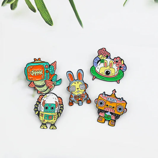 Cartoon Style Cartoon Character Alloy Stoving Varnish Unisex Brooches