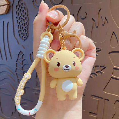 Cartoon Style Cartoon Character Bear PVC Alloy Women'S Keychain