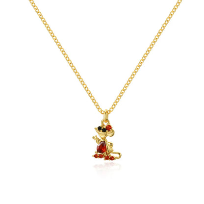 Cartoon Style Cartoon Character Copper Plating Inlay Zircon 18k Gold Plated Pendant Necklace