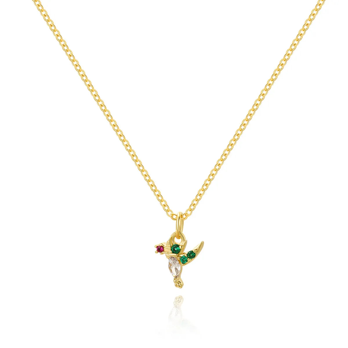 Cartoon Style Cartoon Character Copper Plating Inlay Zircon 18k Gold Plated Pendant Necklace