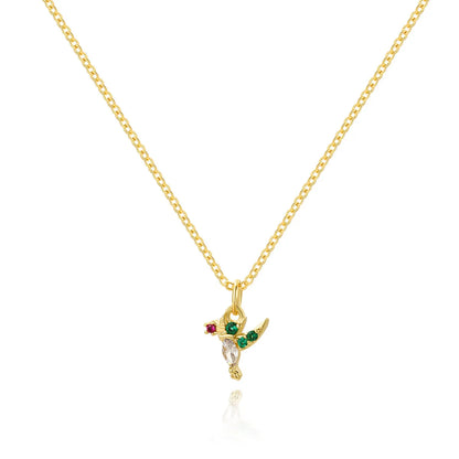 Cartoon Style Cartoon Character Copper Plating Inlay Zircon 18k Gold Plated Pendant Necklace