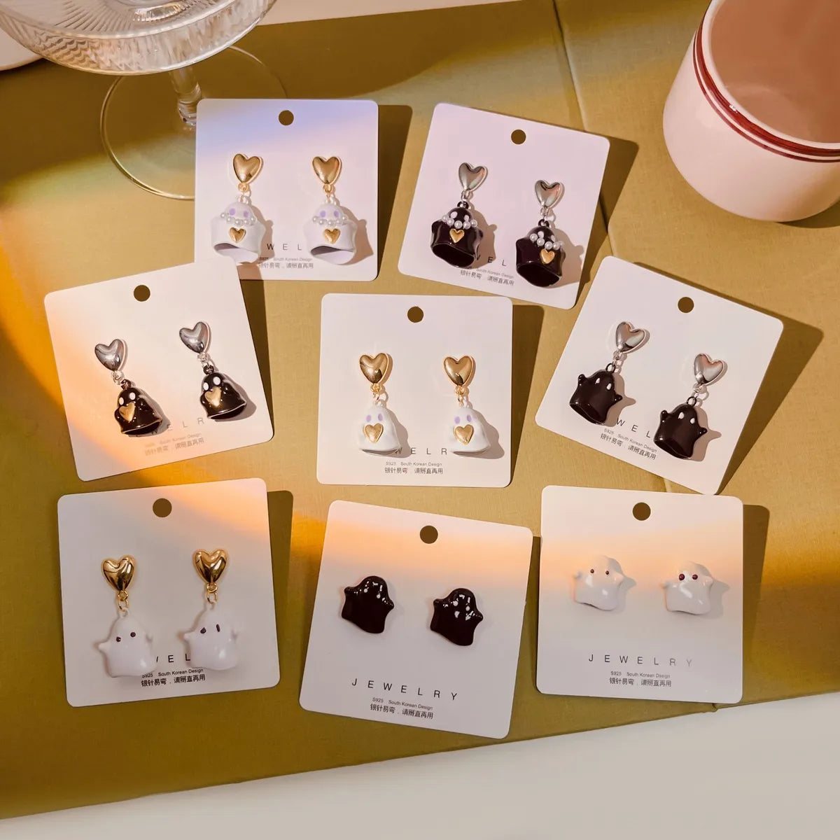 Cartoon Style Cartoon Character Heart Shape Imitation Pearl Alloy Women'S Drop Earrings 1 Pair