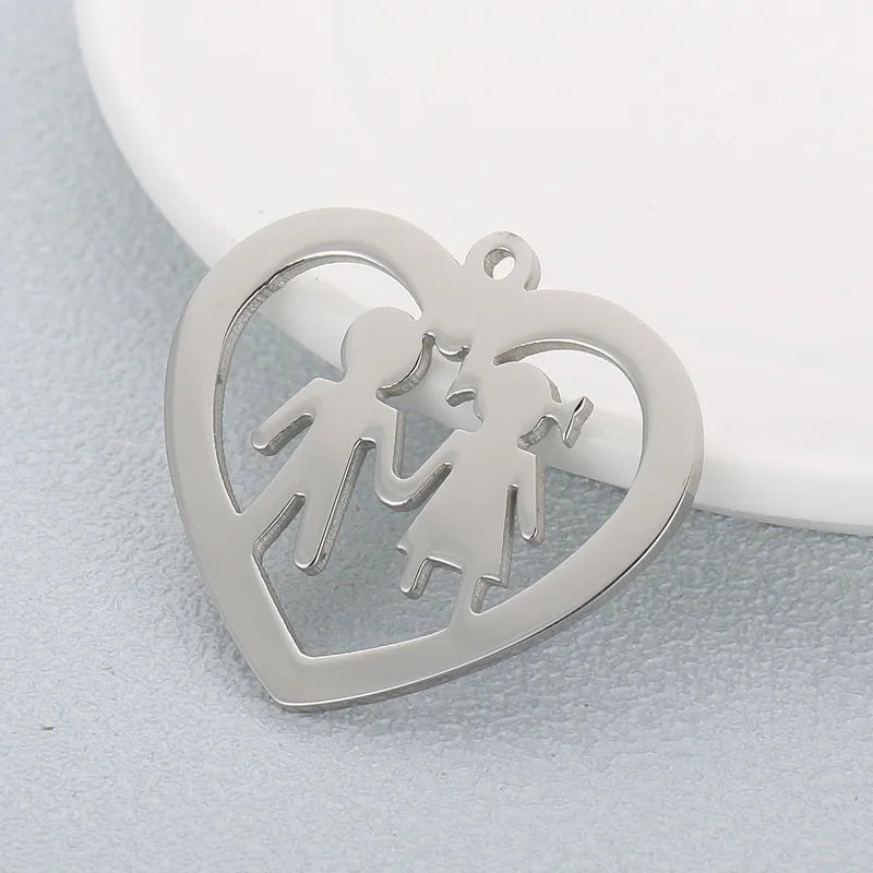 Cartoon Style Cartoon Character Heart Shape Stainless Steel Jewelry Accessories