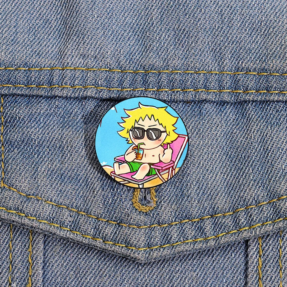 Cartoon Style Cartoon Character Metal Printing Women'S Brooches